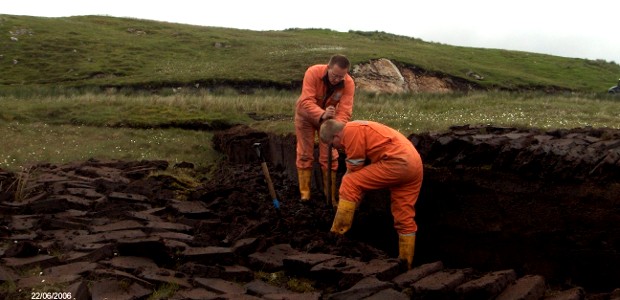 Traditional peat cutting